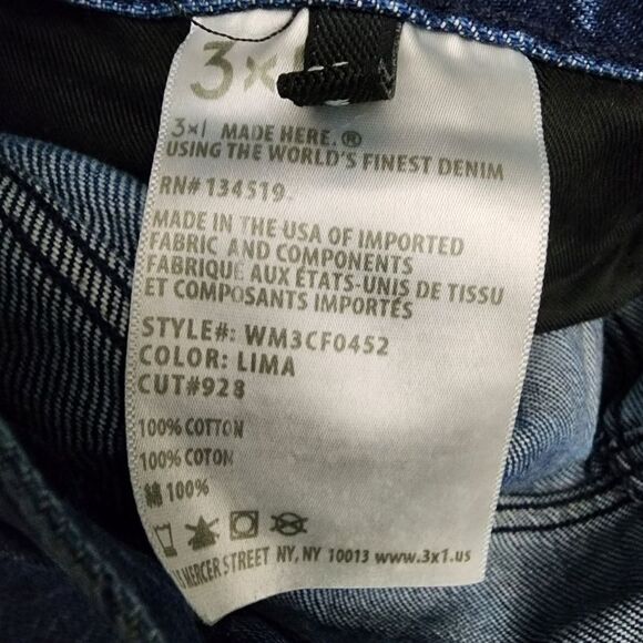 New 3x1 NYC High-Rise Straight Cropped Fringe Jeans in Lima Festival Boho - Picture 13 of 13